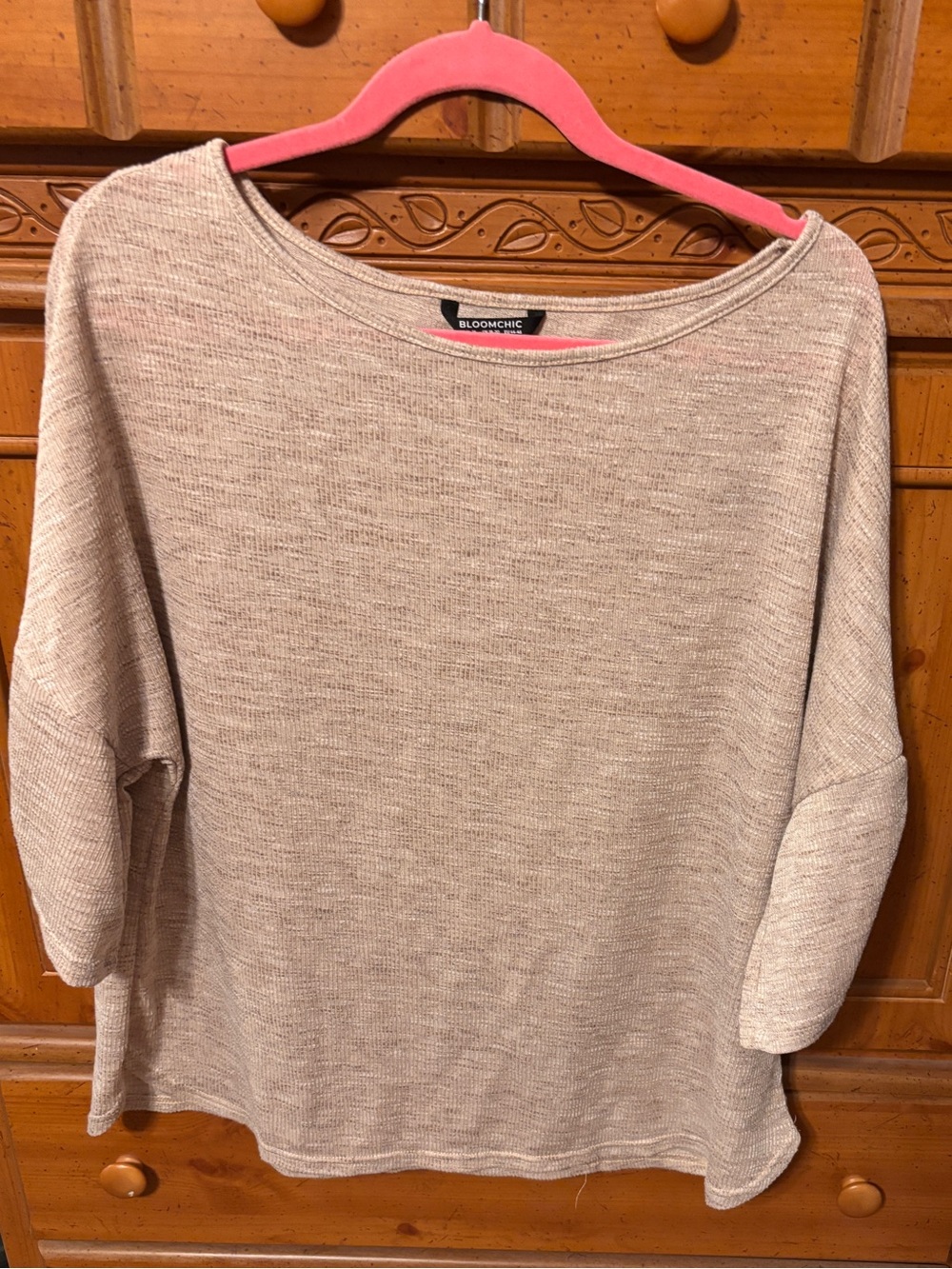 Bloomchic Cream Lightweight Boatneck Women's Top